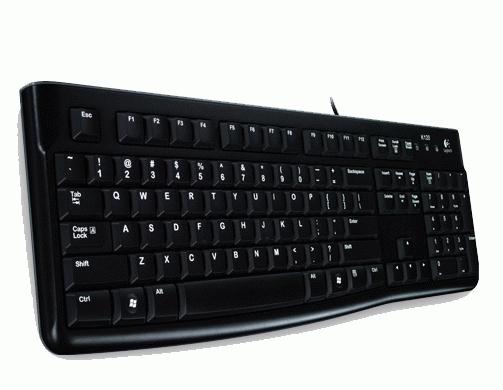 Logitech K120 USB-toetsenbord in zakelijke stijl [USB, 104 toetsen, numpad, duurzaam, zwart]