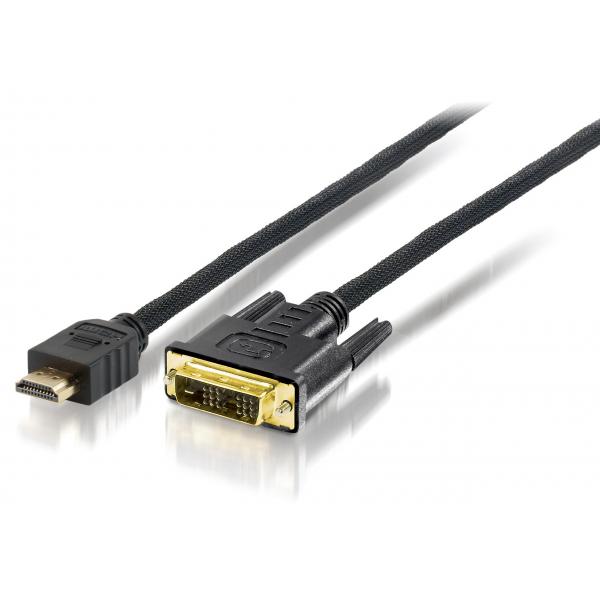 Equip 119323 High quality HDMI to DVI-D Single-Link Adapter Cable, M/M, Gold-plated, 3m, Black