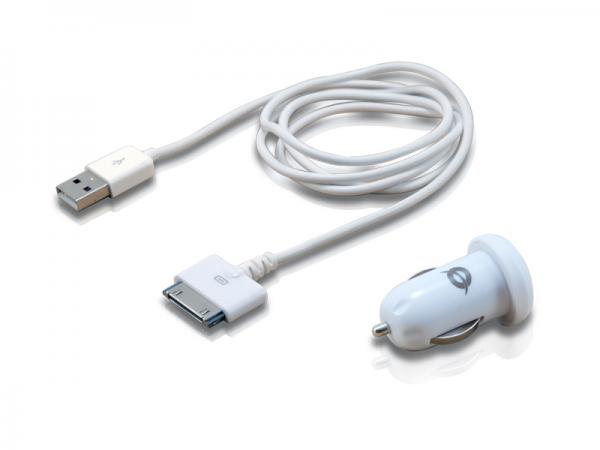 Conceptronic CUSBCAR2ASET Apple-kabel met autotabletlader, 2A