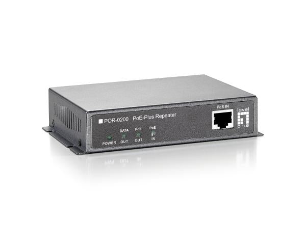 LevelOne POR-0200 Fast Ethernet Netwerk Repeater, 2x FE, PoE-Plus 802.3at, 200m