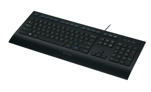 Logitech K280e-toetsenbord [USB, volledig formaat, numpad, morsbestendig, polssteun, zwart]