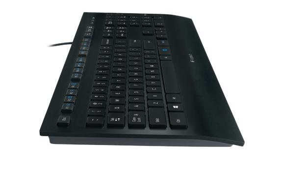 Logitech K280e-toetsenbord [USB, volledig formaat, numpad, morsbestendig, polssteun, zwart]