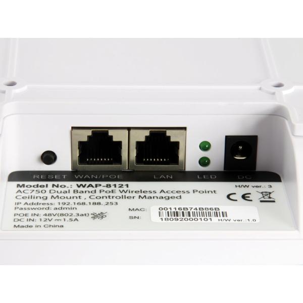 Levelone WAP-8121 AC750 DBand PoE draadloos LAN-toegangspunt, 802.11a/b/e/g/n, dual-band, 300 Mbps