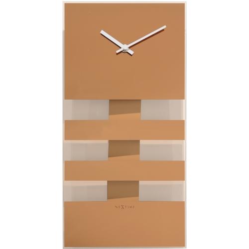 NeXtime klok 2855co Bold Stripes, 38x19 cm, Wall, Copper