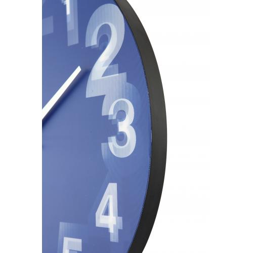 NeXtime klok 3077bl 3D, Ø39.5 cm, Wall, Blue/ White