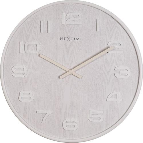 NeXtime klok 3096wi Wood Wood Medium, Ø35.5 cm,Wall, White