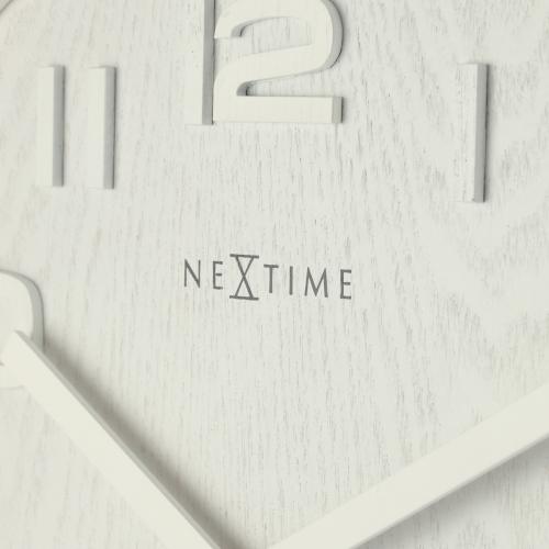 NeXtime klok 3096wi Wood Wood Medium, Ø35.5 cm,Wall, White