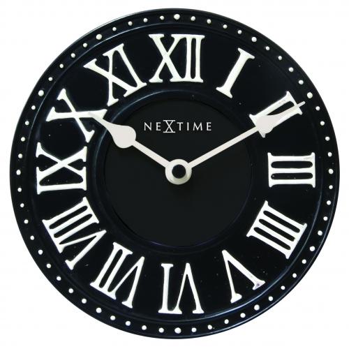 NeXtime klok 5187zw London Table, Ø16 cm, Wall, Black/ White