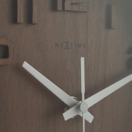 NeXtime klok 5192gs Wood Wood Small, 22x20 cm, Wall, Wood, Gray