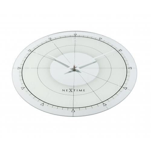 NeXtime klok 8125 Fancy Round, Ø43 cm, Wall, White/Silver