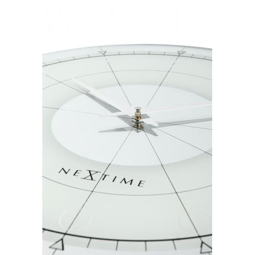 NeXtime klok 8125 Fancy Round, Ø43 cm, Wall, White/Silver