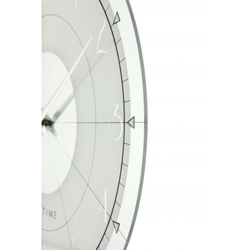 NeXtime klok 8125 Fancy Round, Ø43 cm, Wall, White/Silver