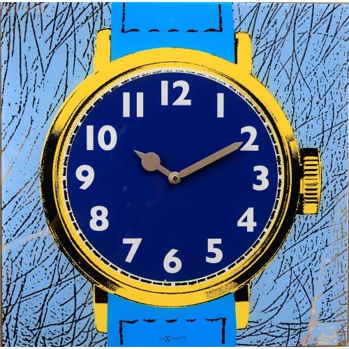 NeXtime klok 8157 Watch One, 43x43.2 cm, Wall, Blue/ Yellow