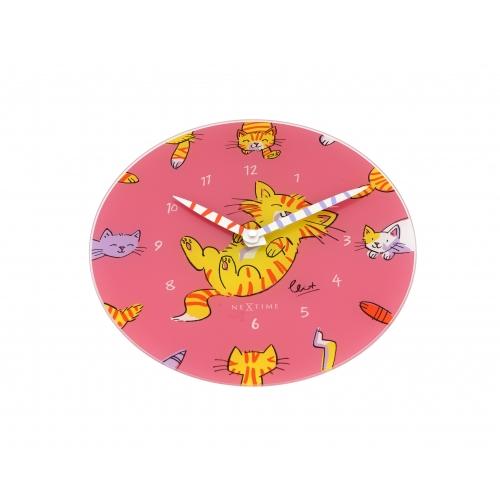 NeXtime klok 8810 Tickle My Tummy, Ø30 cm, Wall, Pink/ Multi-color