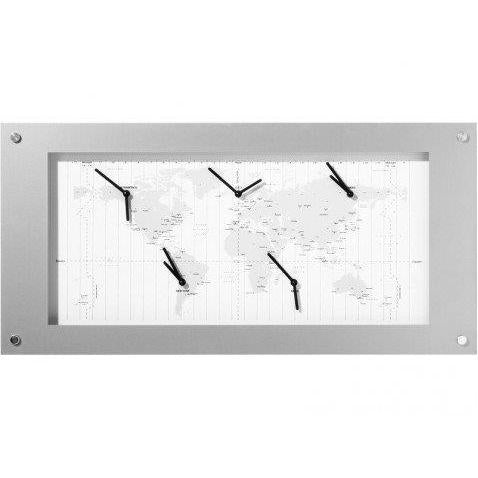 NeXtime klok B1009065 Time Zone, 39x90 cm, White/ Silver