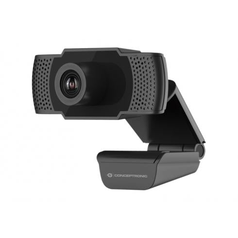 Conceptronic AMDIS01B Full HD-webcam met microfoon, USB, 2 MP, 1920 x 1080p 30 fps, H.264, 90°