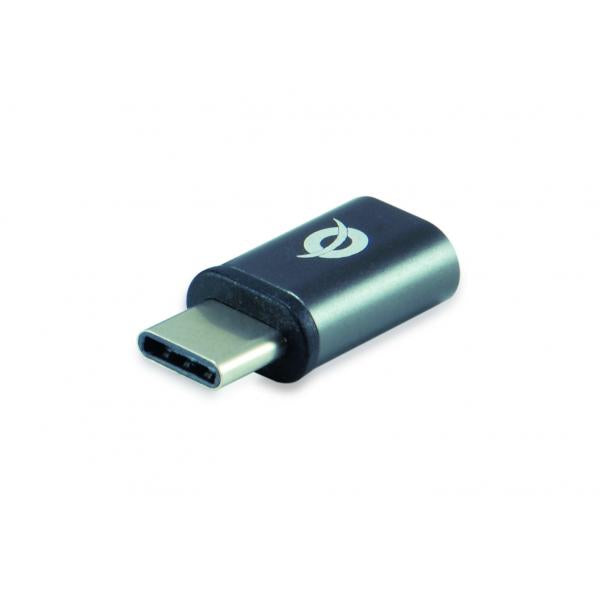 Conceptronic DONN05G USB-C naar micro-USB OTG-adapter, 3-pack, USB 2.0 type-C en micro, mannelijk/vrouwelijk, zwart