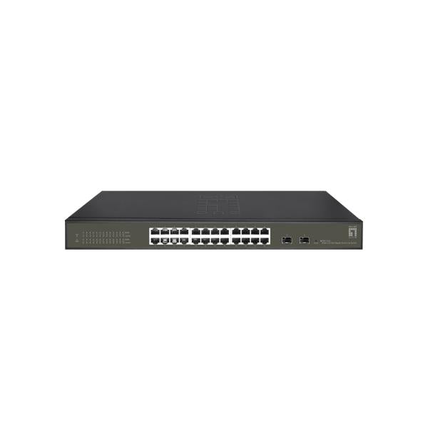 LevelOne GES-2126 Hilbert 26-poorts Gigabit Smart Lite Switch, 24 x Gigabit RJ45, 2 x Gigabit SFP, Man