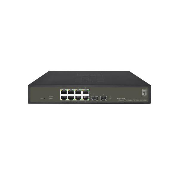 LevelOne GES-2110P Hilbert 10-poorts Gigabit PoE Smart Lite Switch, 8 PoE-uitgangen, 2 x Gigabit SFP