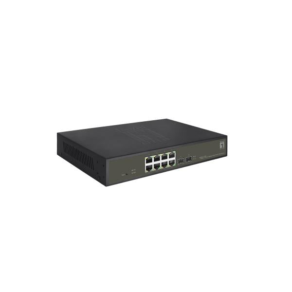 LevelOne GES-2110P Hilbert 10-poorts Gigabit PoE Smart Lite Switch, 8 PoE-uitgangen, 2 x Gigabit SFP