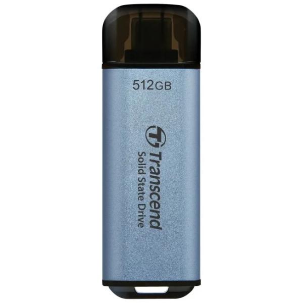 Transcend TS512GESD300C ESD300C External SSD, 500 GB, USB Type-C, 10 Gbps, 1050/ 950 MB/s, Blue