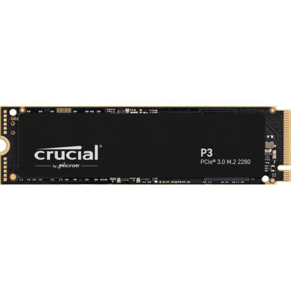 Crucial CT1000P3SSD8 P3 SSD, 1 TB, M.2, PCIe 3.0 NVMe, 3D NAND, 3500/ 3000 MB/s, Black