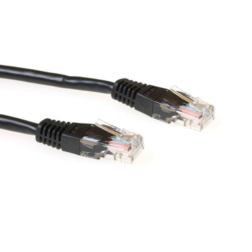 Zwarte 20 meter U/UTP CAT6 patchkabel met RJ45 connectoren - PolyBag