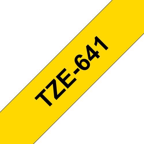 Brother TZe641 - Gel. tape - zwart op geel - Rol (1.8 cm x 8 m) 1 rol(len) - voor P-Touch OA. PT-2030. 2430. 2470. 2730. 3600. 7500. 7600. 9700. 9800. E300. H300