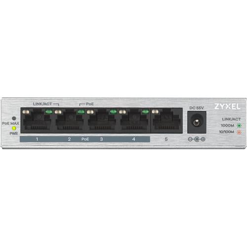 ZYXEL Zyxel GS1005-HP  5 Port Gigabit PoE+ unmanaged desktop Switch  4 x PoE  60 Watt