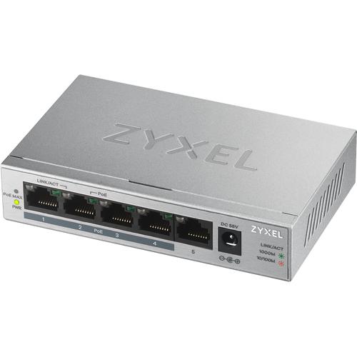 ZYXEL Zyxel GS1005-HP  5 Port Gigabit PoE+ unmanaged desktop Switch  4 x PoE  60 Watt