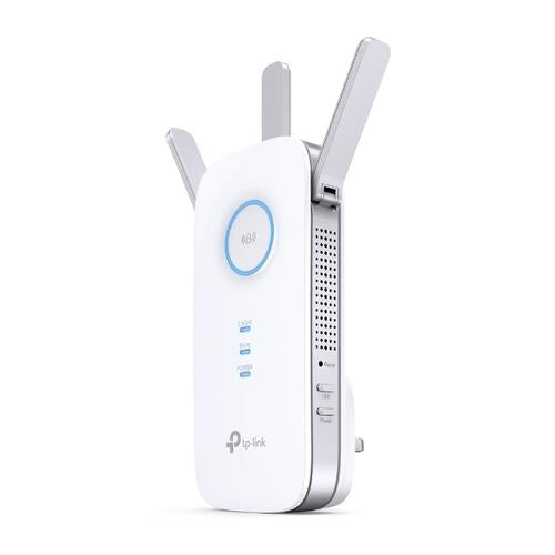 TP-Link AC1750 Dual Band Wireless Wall Plugged Range Extender Qualcomm 1300Mbps 5Ghz + 450Mbps 2.4Ghz 802.11ac/a/b/g/n 10/100/1000M with 3 fixed Antennas