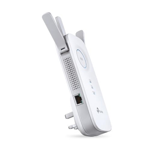 TP-Link AC1750 Dual Band Wireless Wall Plugged Range Extender Qualcomm 1300Mbps 5Ghz + 450Mbps 2.4Ghz 802.11ac/a/b/g/n 10/100/1000M with 3 fixed Antennas