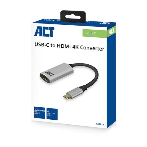 ACT Converter USB-C - HDMI female 0.15 Meter 4k @60Hz metal housing