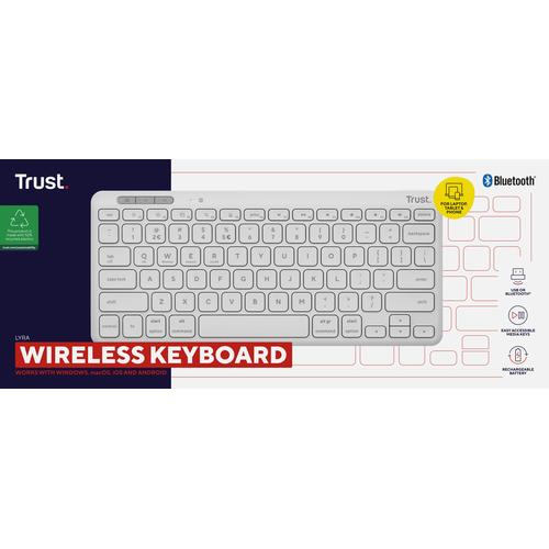 Trust LYRA COMPACT WIRELESS KEYBOARD WHT US