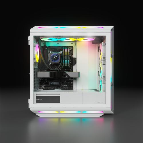 Corsair iCUE 5000T RGB Tempered Glass Mid-TowerSmart Case  White