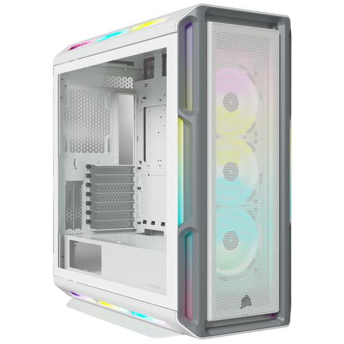 Corsair iCUE 5000T RGB Tempered Glass Mid-TowerSmart Case  White