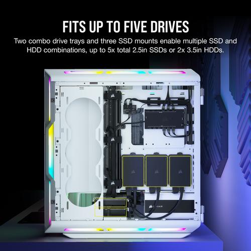 Corsair iCUE 5000T RGB Tempered Glass Mid-TowerSmart Case  White