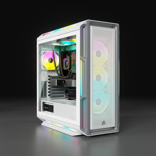 Corsair iCUE 5000T RGB Tempered Glass Mid-TowerSmart Case  White