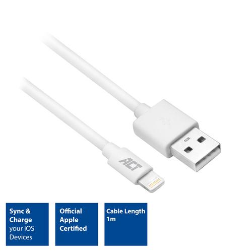 ACT USB Lightning Cable for Apple 1.0m MFI official Apple Certified