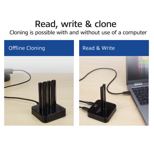 ACT USB-C Dual M.2 NVMe Docking Station offline clone function