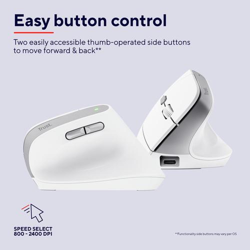 Trust BAYO II ERGONOMIC WIRELESS MOUSE WHITE